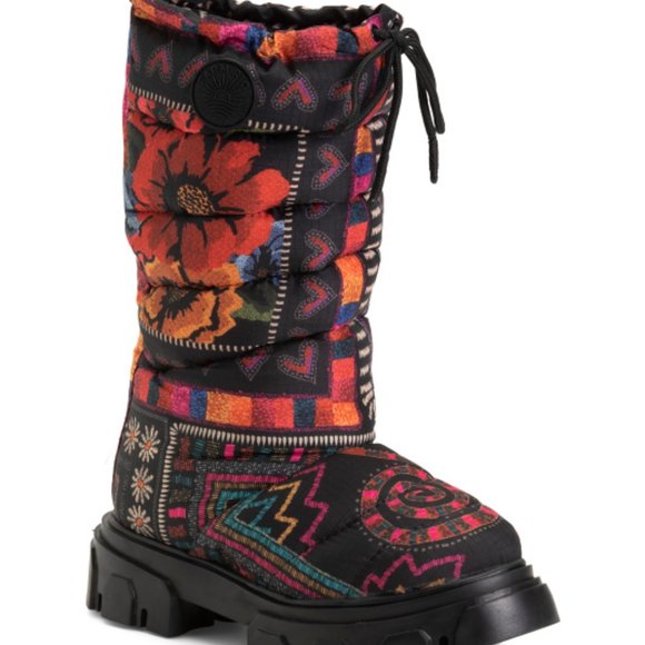 FARM RIO Scarf Lug Sole Tall Puffer Boot - Picture 1 of 6